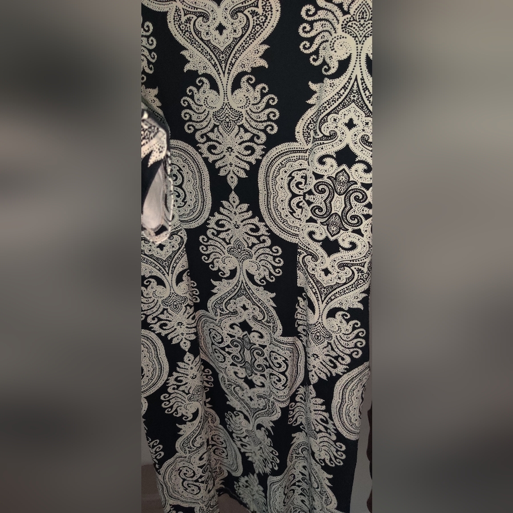 J. McLaughlin Black / Cream Catalina Cloth Paisley Dress Sz L - Picture 5 of 5
